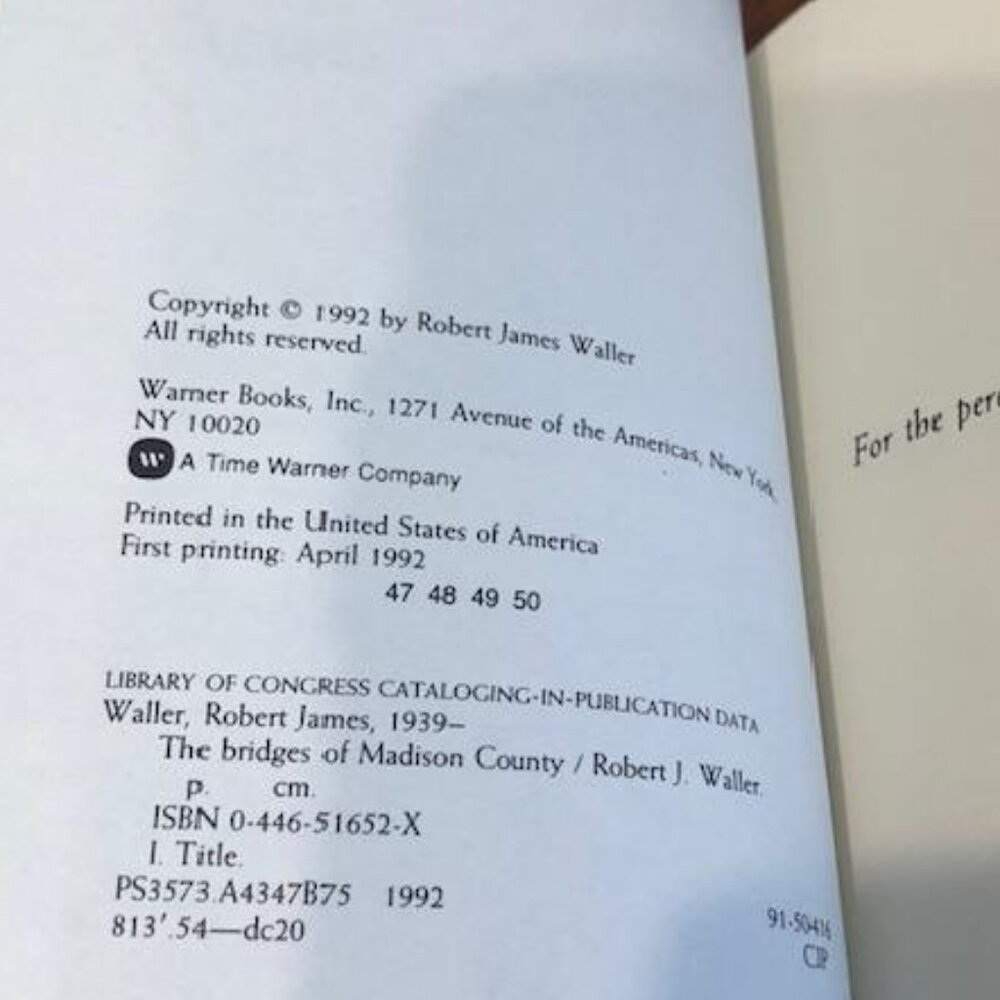 The Bridges of Madison County First Edition Hardcover Vintage Book. - Picture 7 of 10